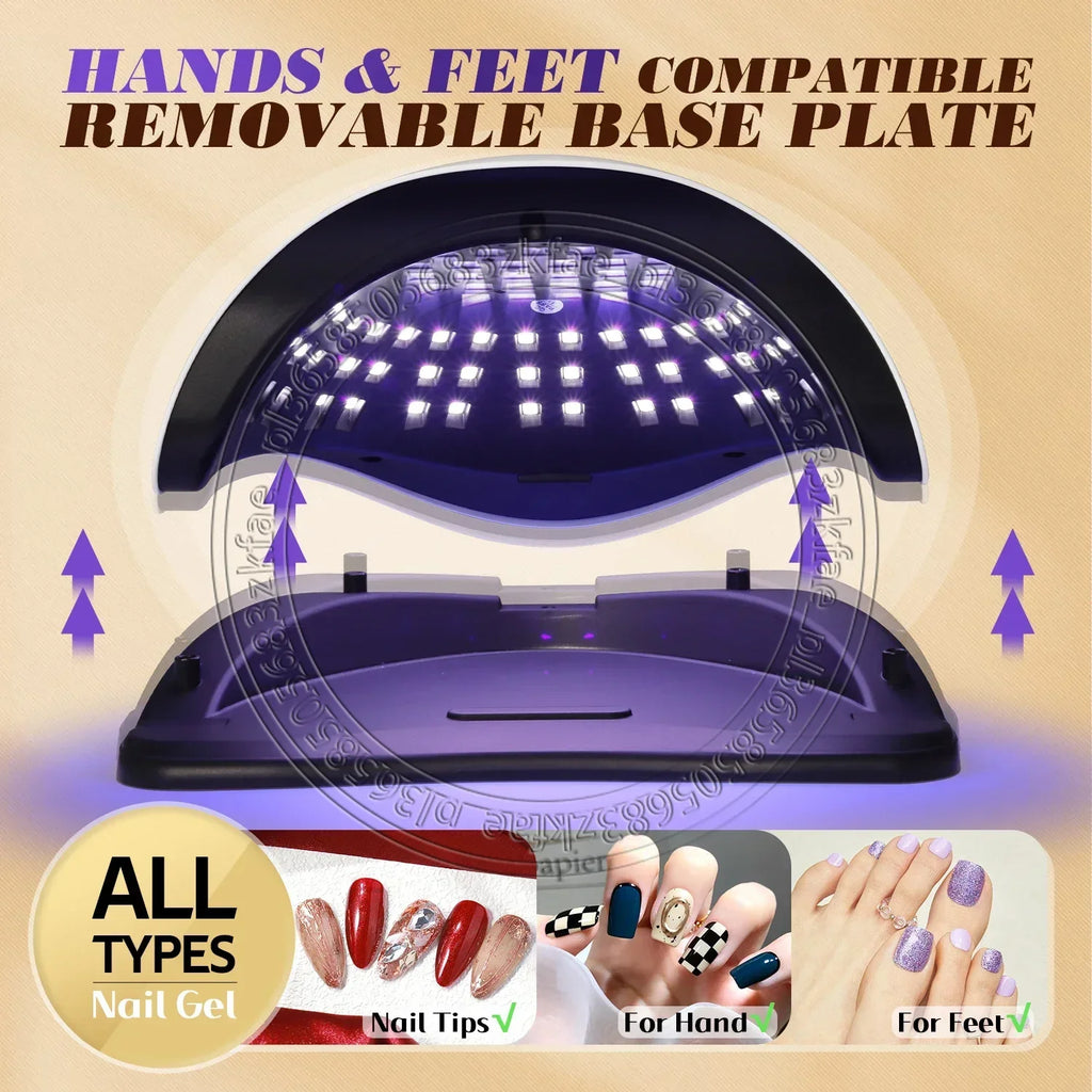 Lámpara Profesional UV/LED 380W para Uñas con Sensor Inteligente