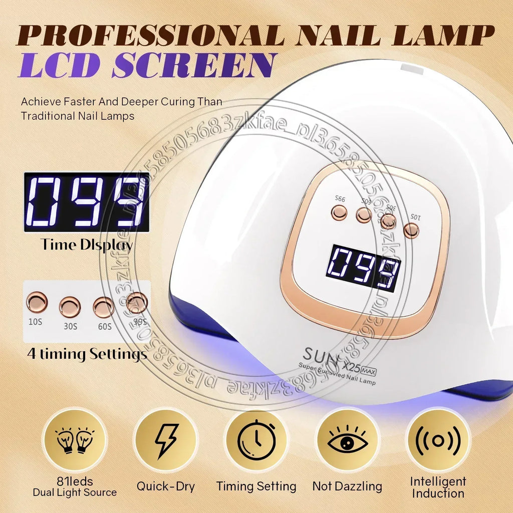 Lámpara Profesional UV/LED 380W para Uñas con Sensor Inteligente