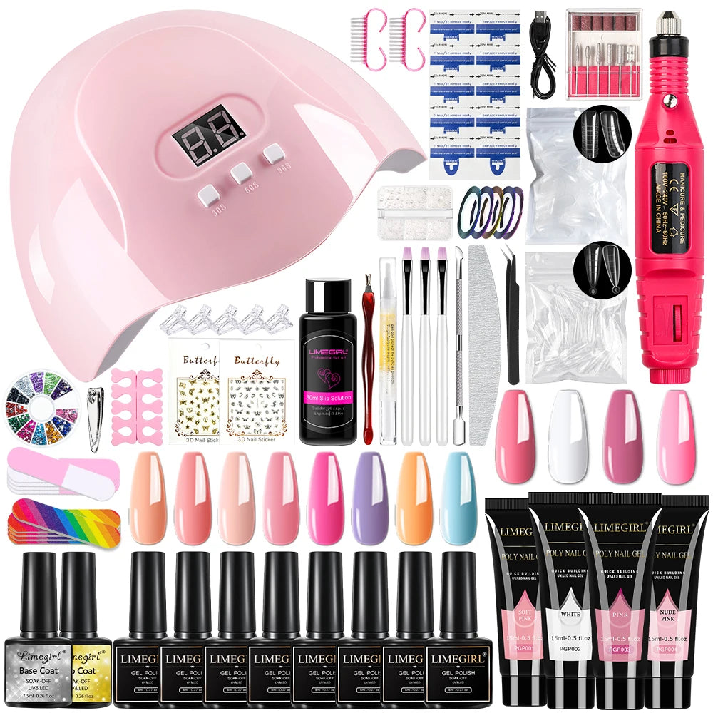 Kit Profesional de Manicura LIMEGIRL con Lámpara UV y Torno