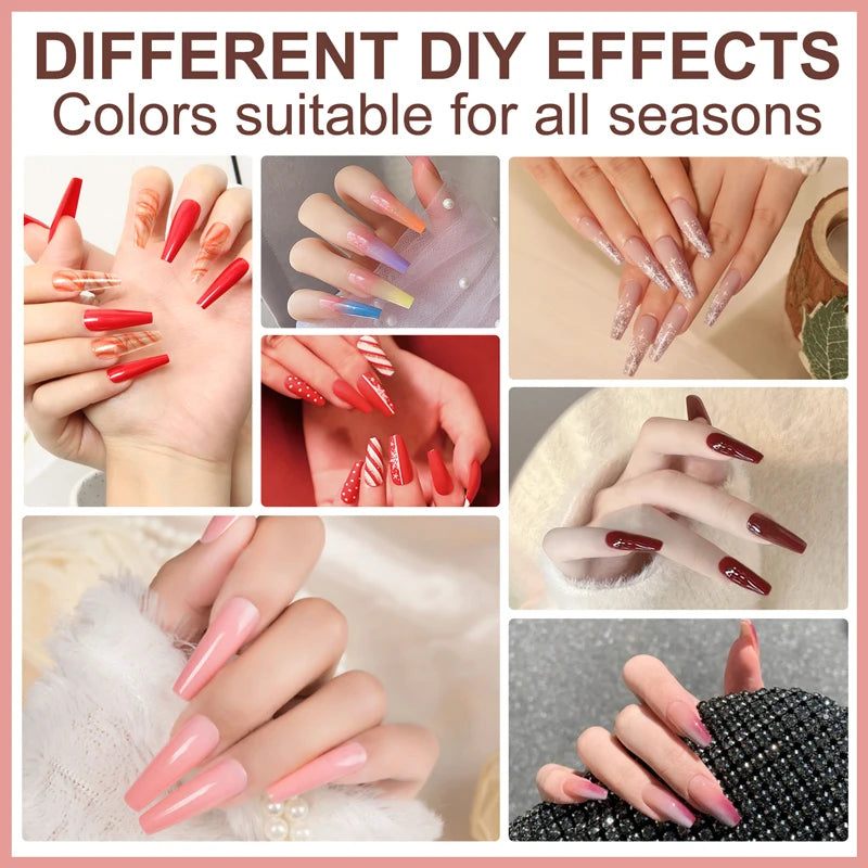 Kit Profesional de Uñas Poly Gel con Lámpara Inteligente y 18 Colores